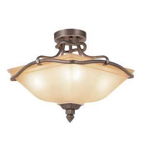 Filament Design Cabernet Collection 4 Light Antique Bronze Semi Flush Mount with Tea Stained Shade CLI WUP598224