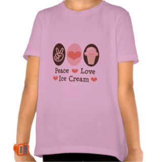 Peace Love Ice Cream Kids Ringer T shirt