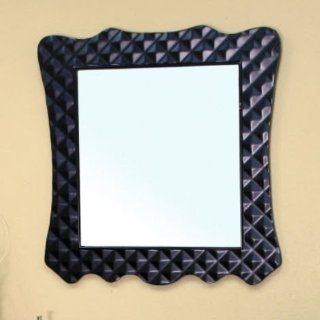 Bellaterra Home 203057B MIRROR Solid Wood Frame Mirror, Black: Home Improvement