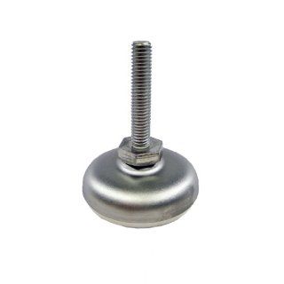 J.W. Winco 10N60TW5/A Series GN 340.5 Stainless Steel Leveling Mount with White Rubber Pad Inlay, Without Nut, Shot Blast Finish, Metric Size, 50mm Base Diameter, M10 x 1.5 Thread Size, 60mm Thread Length Vibration Damping Mounts Industrial & Scienti