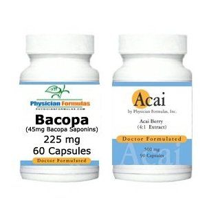 Free Acai, 500mg, 90 Capsules w/ Bacopa, 225 mg, 60 Capsules, Memory Support & Function, Formulated by Ray Sahelian, MD: Health & Personal Care