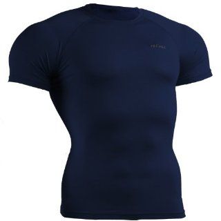 emFraa Men Women Skin Tight Base layer t shirts Short sleeve Navy S ~ XL : Running Compression Tights : Sports & Outdoors