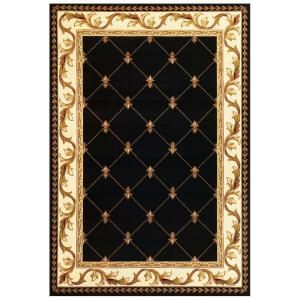 Kas Rugs Elegant Traditions Black 5 ft. 3 in. x 7 ft. 7 in. Area Rug COR532153X77
