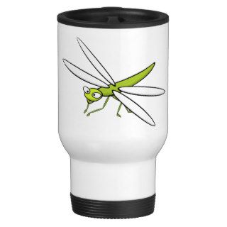 Cute Lime Green Cartoon Dragonfly Coffee Mug