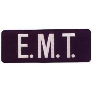 PARAMEDIC EMT EMS Large Uniform Jacket Back Patch 11" x 4" with 3" High WHITE letters on NAVY Background: Sports & Outdoors
