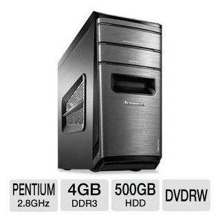 Lenovo IdeaCentre K410 Performance Desktop PC   Intel Pentium Dual Core G640 2.8GHz, 4GB DDR3, 500GB HDD, DVDRW, Keyboard/Mouse, Windows 7 Home Premium 64 bit : Desktop Computers : Computers & Accessories