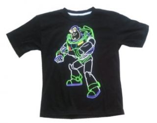 TOY STORY   Neon Buzz   Woody, Buzz Lightyear   Adorable Black Toddler / Small Youth T shirt   size 7T: Clothing