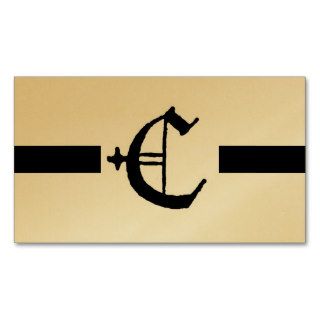 Gothic Letter "C" Classic English Initial Business Cards
