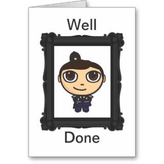 Cartoon Policeman in a Frame Well Done Card