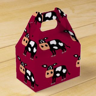 Funny Cow Primitive Art Gift Box Party Favor Boxes
