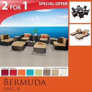 Bermuda 19 Piece Outdoor Wicker Patio Furniture Set B10bp60tt : Outdoor And Patio Furniture Sets : Patio, Lawn & Garden