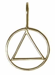 Alcoholics Anonymous AA Symbol Pendant, #387 1, Antiqued Brass, Medium Simple Wire Look: Jewelry