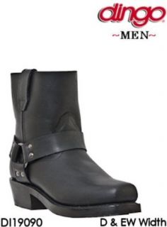 Dingo Boots Rev Up Short Leather Zipper Harness DI19090 Mens Black: Shoes