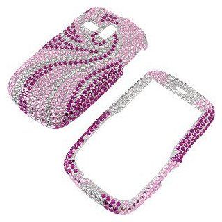Rhinestones Protector Case for Samsung Freeform SCH R351 / R350 Swirl Pink Full Diamond: Cell Phones & Accessories