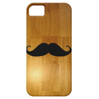Funny Mustache on Shiny Wood Texture Background iPhone 5 Cases