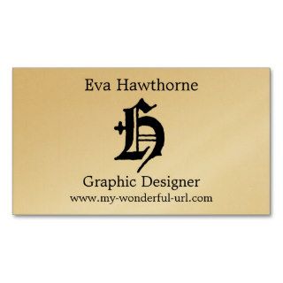 Gothic Letter "H" Classic English Initial Business Card Template