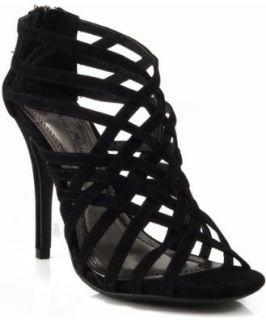 Anne Michelle Enzo 15 Caged Open Toe Sandal BLACK (10): Shoes