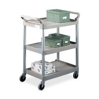 Rubbermaid Commercial Plastic Service Cart, 3 Shelves, Platinum, 200 lbs Capacity, 37 3/4" Height, 33 5/8" Length X 18 58" Width: Industrial & Scientific