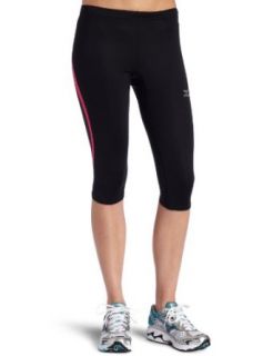 Mizuno Women's Exodus 3/4 Tight (Black Fuchsia Purple, X Small) Clothing