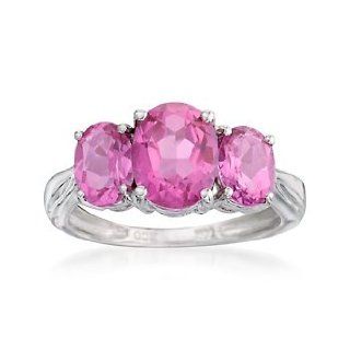 3.50 ct. t.w. Pink Topaz Ring in 14kt White Gold. Size 6: Jewelry Products: Jewelry