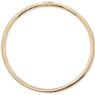 PalmBeach Jewelry Omega Link Choker Necklace in Yellow Gold Tone 16": Jewelry