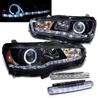 2011 MITSUBISHI LANCER HALO PROJECTOR HEAD LIGHTS HEADLIGHTS + LED BUMPER LAMPS: Automotive