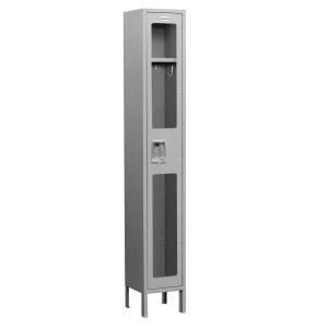 Salsbury Industries S 61000 Series 12 in. W x 78 in. H x 12 in. D Single Tier See Through Metal Locker Assembled in Gray S 61162GY A