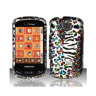 White Colorful Animal Print Hard Cover Case for Samsung Brightside SCH U380: Cell Phones & Accessories