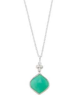 Simone Chrysoprase & White Sapphire Pendant Necklace.