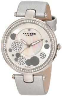Akribos XXIV Women's AKR434SL Diamond Silver Sunray Diamond Dial Quartz Strap Watch at  Women's Watch store.