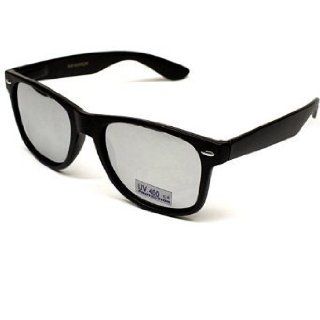 New Mirror Lens Wayfarer Sunglasses 80s Retro Fashion Shades: Clothing
