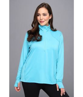 Moving Comfort Plus Size Dash 1/2 Zip Womens T Shirt (Blue)
