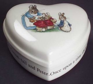 Wedgwood Peter Rabbit Heart Shape Box with Lid, Fine China Dinnerware   Beatrix