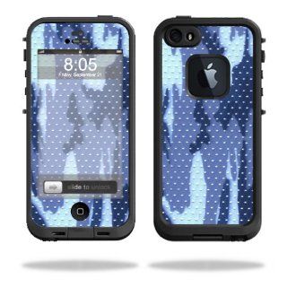 Protective Vinyl Skin Decal Cover for LifeProof iPhone 5 / 5S Case fre Case Sticker Skins Blue Camo: Cell Phones & Accessories