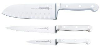 Mundial 5100 Series 3 Piece Knife Starter Set, White with Hollow Edge: Kitchen & Dining