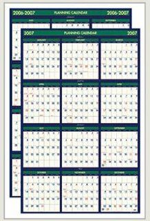 HOD391   Poster Style Reversible/Erasable Fiscal Wall Calendar : Office Products