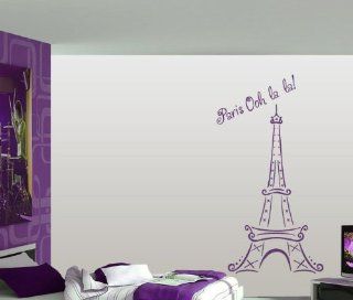 (Medium) Eiffel Tower Ooh La La Paris Vinyl Lettering Wall Art Decals Words Home Decor Sayings Quote Stickers Vinyl Disorder   Other Products  