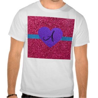 Pink glitter monogram t shirt