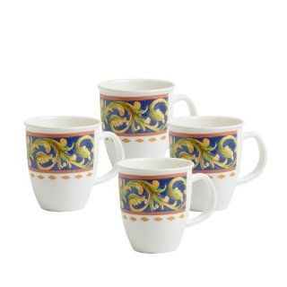 Pfaltzgraff Villa Della Luna Melamine Mugs, Set of 4   Assorted: Kitchen & Dining