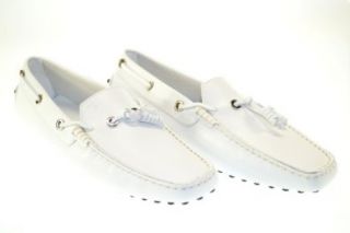TOD'S Nuovo Gommini Eyelet Tassel Leather White Moccasins Sz 39 CVBR897 Shoes