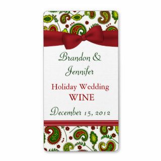 Festive Holiday Wedding Mini Wine Labels