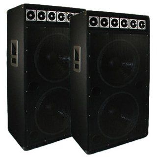 Dual 15 Inch Pair Pro Audio Karaoke DJ Concert Stage Speakers New 15DJD: Musical Instruments