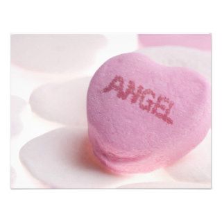 Pink & White Candy Hearts Angel Template Personalized Invite
