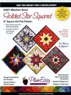 Folded Star Squared Hot Pad Pattern, very easy to make, Machine Sewn. Eight inches square