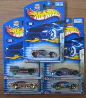Hot Wheels 2003 Anime Series COMPLETE Set   Seared Tuner, Jaguar D Type, '68 Cougar, Olds Aurora GTS 1, Olds 442 Toys & Games