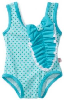 Floatimini Baby Girls Infant Missy Vintage Polka Dot Swimwear, Blue, 12 18 Months: Clothing