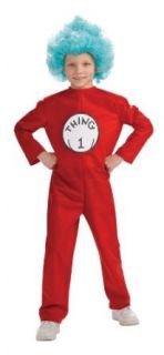 Dr. Seuss Child's Costume And Wig, Thing 1 Costume Large: Clothing