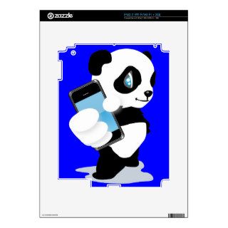 Panda holding an iPhone iPad 2 Skin