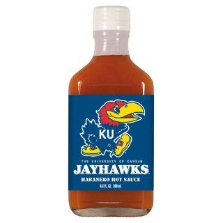 Kansas Jayhawks NCAA Habanero Hot Sauce in a Flask (6.6 oz) : Grocery & Gourmet Food
