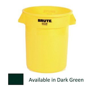 Rubbermaid Commercial Brute LLDPE 20 Gallon Trash Can without Lid, Legend "Brute", Round, 22.88" Height, Dark Green: Industrial & Scientific
